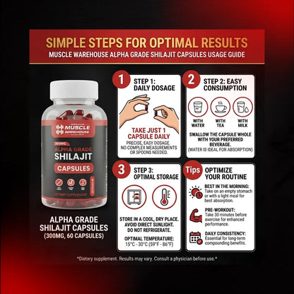 Alpha Grade Shilajit Capsules 300mg – Muscle Warehouse
