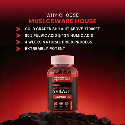 Alpha Grade Shilajit Capsules 300mg – Muscle Warehouse