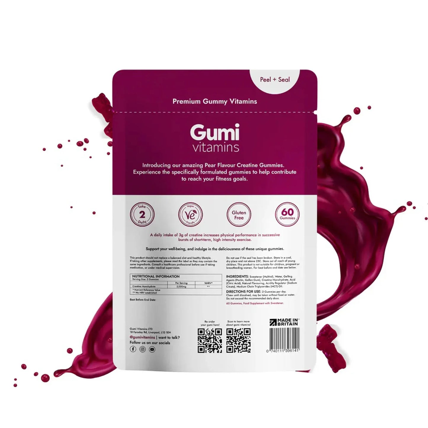 Gumi Vitamins Power Gummies | Creatine Pear Gummies